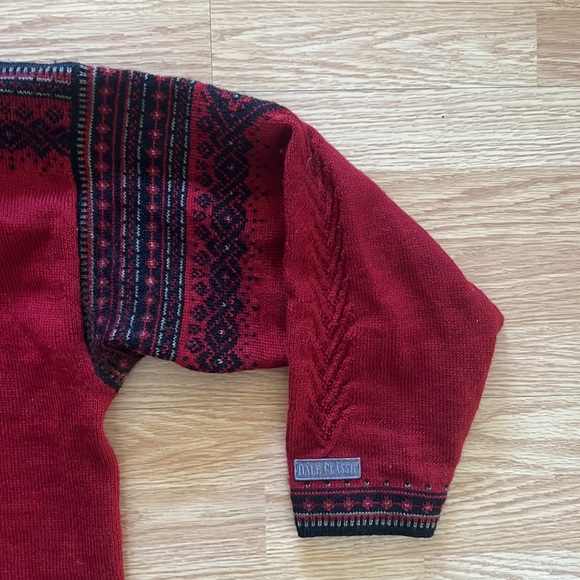 Dale of Norway Burgundy and Black Zip-Up Sweater - Picture 3 of 9